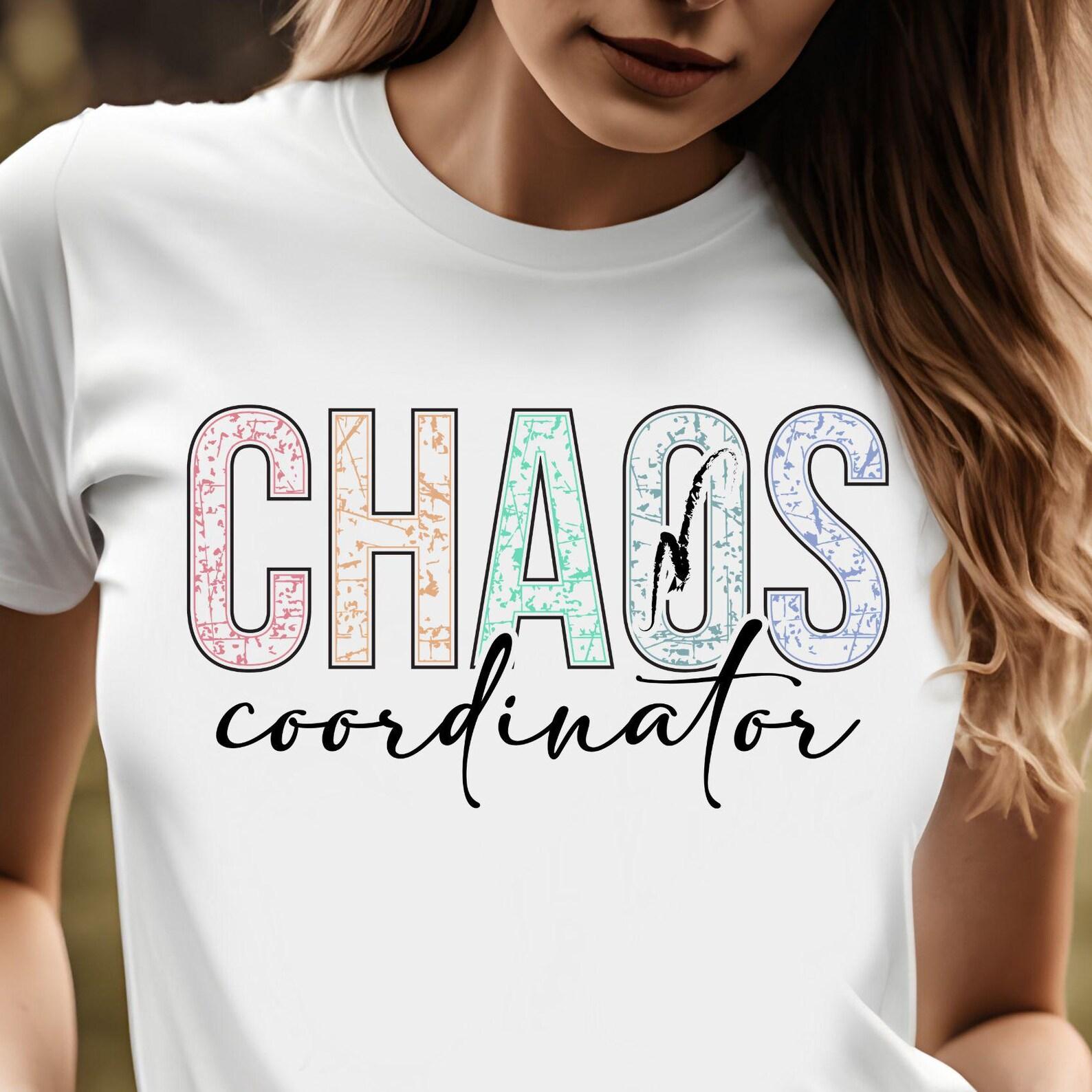 Chaos Coordinator T-shirt | Floral Lettering, Mom Life, Teacher Mom Tee, 7 colors M