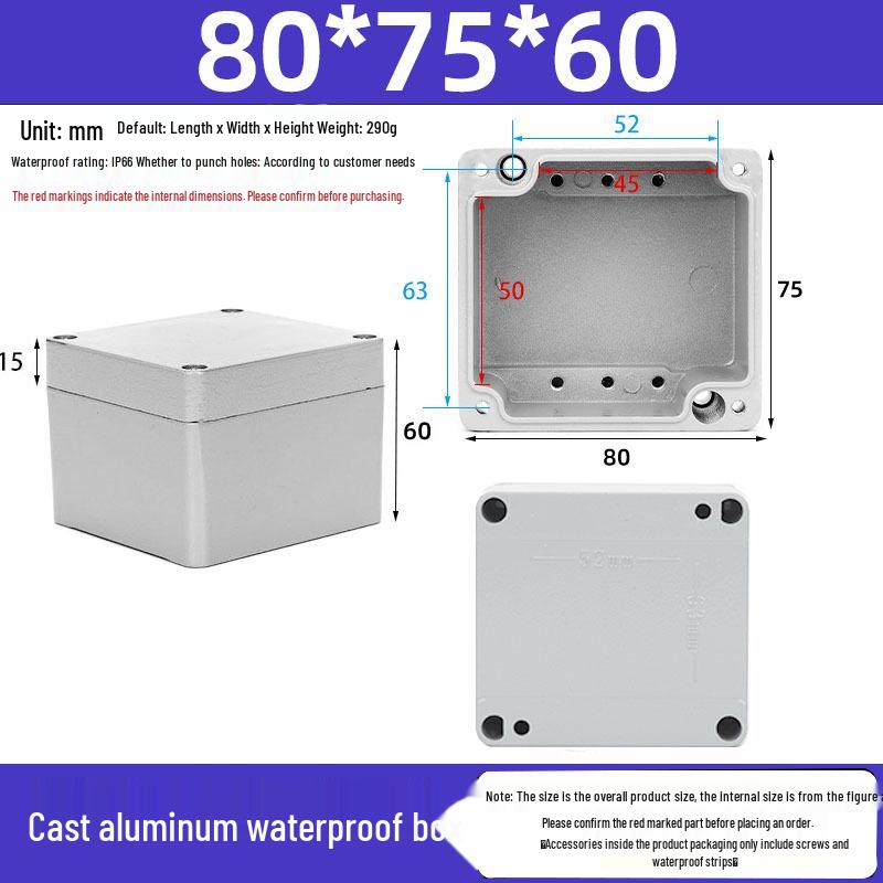 Druckguss-Aluminium Außenverteilerkasten IP65 Wasserdichtes Gehäuse