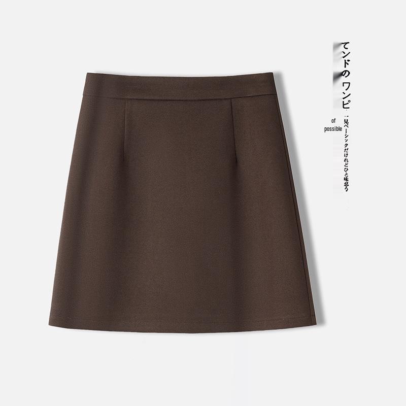 2025 Herbst/Winter Damen High-Waist Schlankmachender A-Linien Wollrock - Kurz, Gerade, Hüftbetont, Bequem.