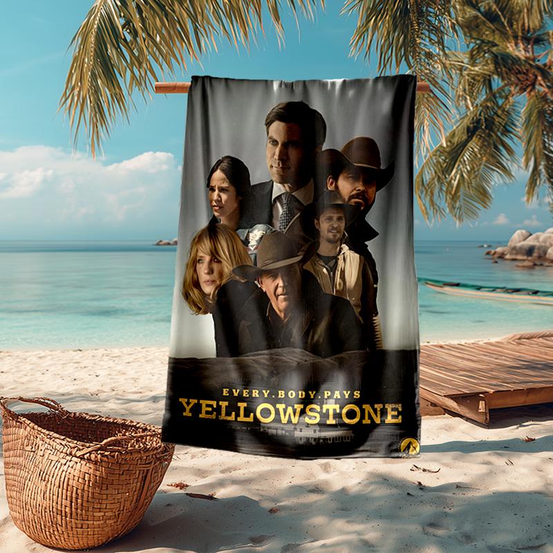 Ultra-Soft Beach Towel with Yellowstone Theme,Ideal for Pool - Camping, Diving - Perfect Travel Essential, Vibrant Beach Towel.