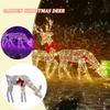 2D Outdoor Christmas Reindeer With Lights Iron Festive Display Decor With Bow Christmas Deer Decor For Family Friends Home Patio