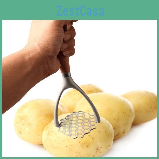 To Masher Potato Clean Easy Double Curved Arched Edge Durable Manual Pressed Carrot Crusher With Wood Handle