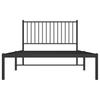 Metal Bed Frame with Headboard Black 107 x 203 cm