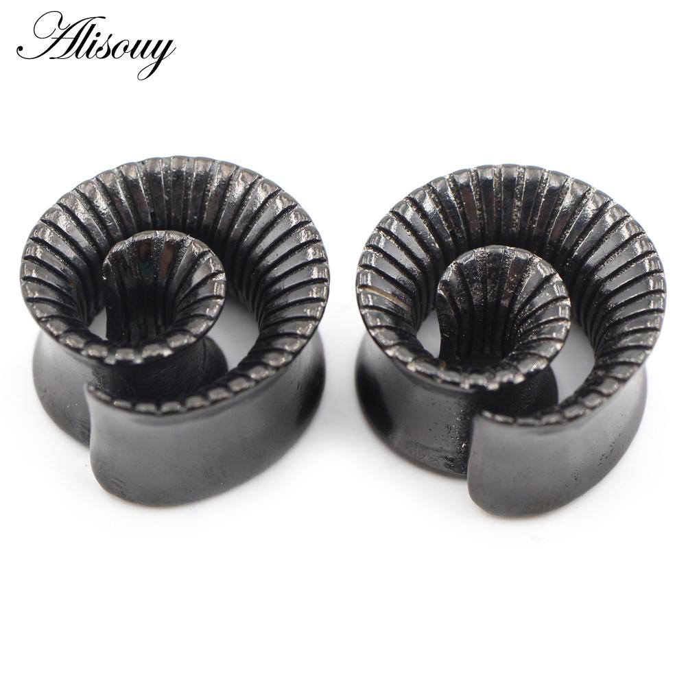 Alisouy 1PC Alloy Casting Whirlpool Swirl Spiral Flared Ear Tunnel Plug Expander Stretcher Gauges Earrings Piercing Body Jewelry