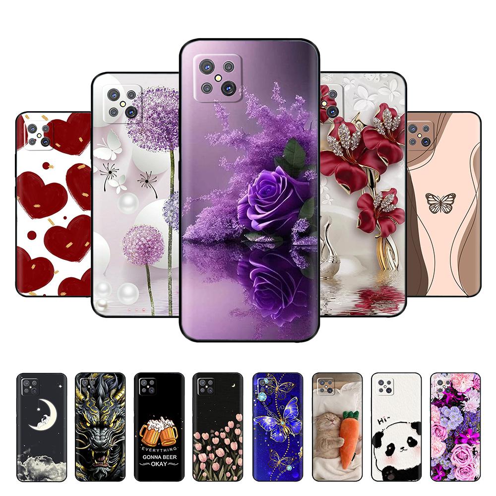 Etui na telefon Oppo Reno4 Z 5G Modne Kreskówkowe Płynny Silikon Miękkie Tylne Pokrowiec Na OPPO A92S Wysokiej Jakości Zderzak Etui Torba Coque