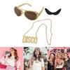 Disco Costume Accessories Hippie Glasses Mustache 70s Disco Necklace for Parties