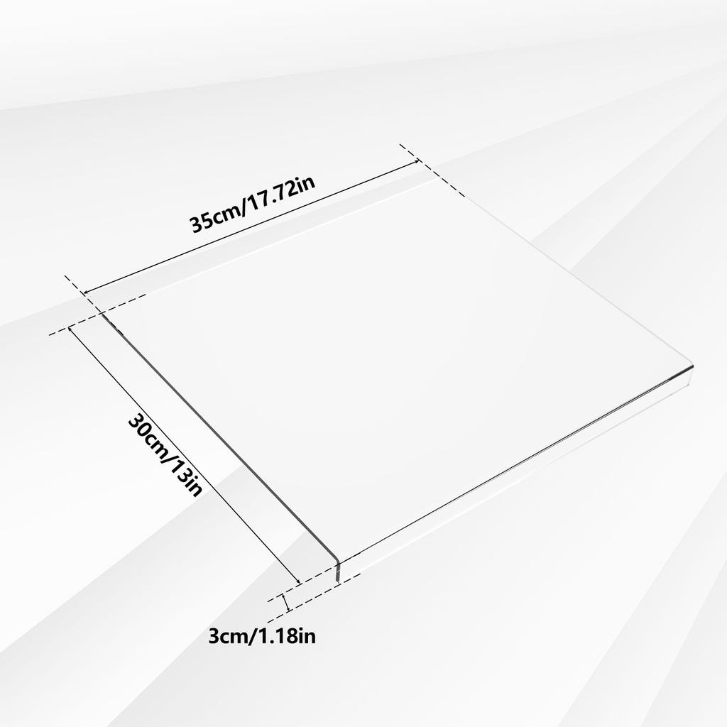 Acryl Transparentes Schneidebrett mit Rand 35x30cm Wiederverwendbares Rechteckiges Küchenarbeitsplatten-Schutzbrett