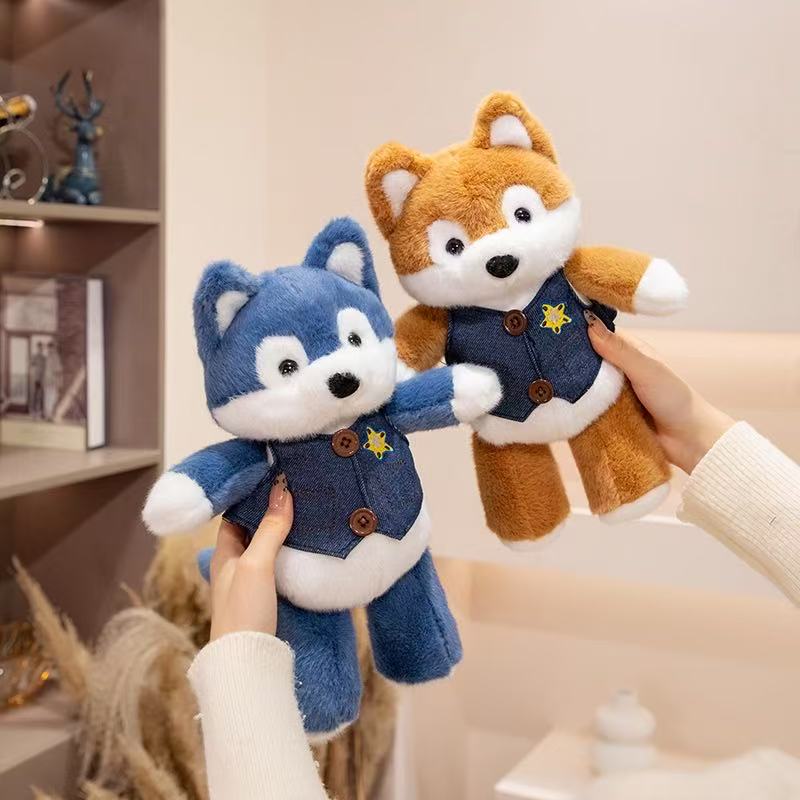 30/45cm New Simulated Dress Up Fox Doll Soft Filled Plush Toy Cartoon Anime Cute Pillow for Children's Birthday Gift Fun Doll