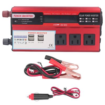 500W Autoinvertor se 3 zásuvkami, 4 USB porty, LCD displejem, měnič s modifikovanou sinusovou vlnou