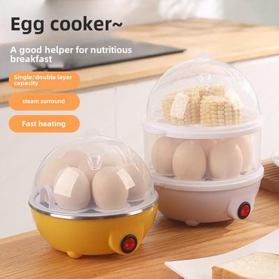 Compact Dual-Layer Egg Cooker with Transparent Lid - Large Capacity Steamer for Kitchen, Household, and Gifting