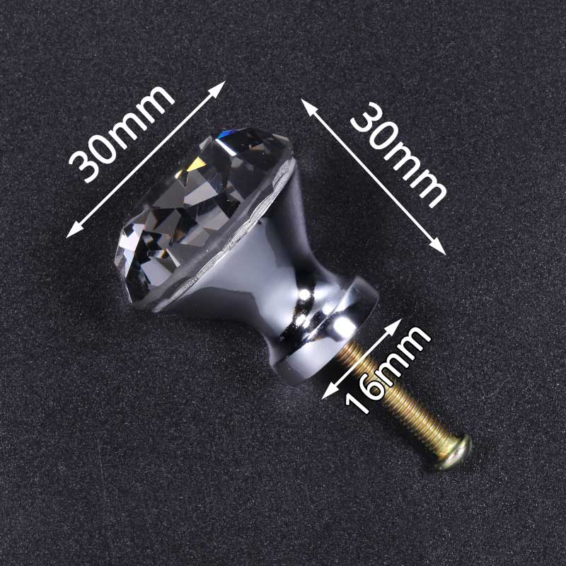 KAK 30mm Diamond Shape Design Colorful Crystal Glass Knobs Cupboard Drawer Pull Door Kitchen Cabinet Wardrobe Handles Hardware