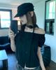 HAVISM Scarf Square Neck Blouse(Black)