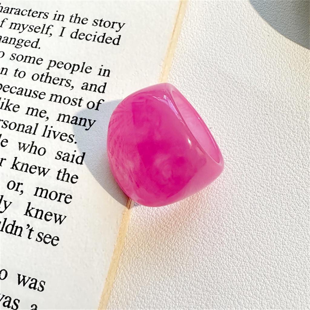 Fashion Solid Color Wide Oval Resin Ring for Women Girl Retro Vintage Jewelry Y2k Hip Hop Women Rings 2026 NEW INS Punk Ring