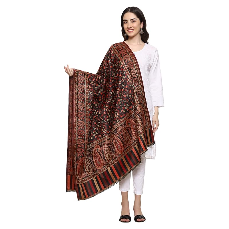 Weavers Villa Women's Kashmiri Woven Acro Wool Paisley Kani Ladies Shawl, 100cm x 200cm