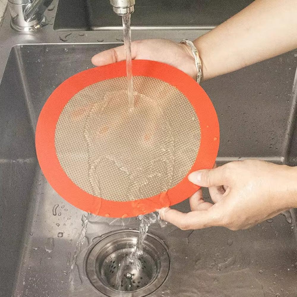 2pcs Round Air Fryer Liner Non Stick Cake Pan Liner Baking Tool Baking Mat Macaron