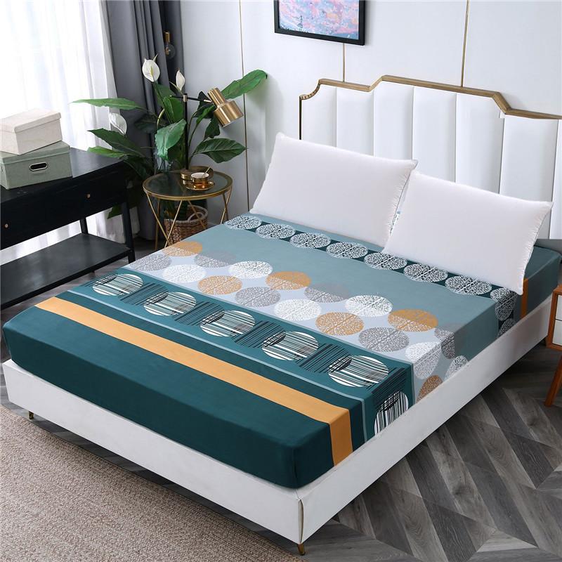 Lagmta 100 Polyester Fitted Sheet Elastic Band Mattress Cover Printed Bed Sheet 4 Corners