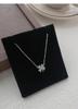 Lucky Four-Leaf Clover Sterling Silver Diamond Pendant Necklace – Elegant, Light Luxury Clavicle Chain for Women