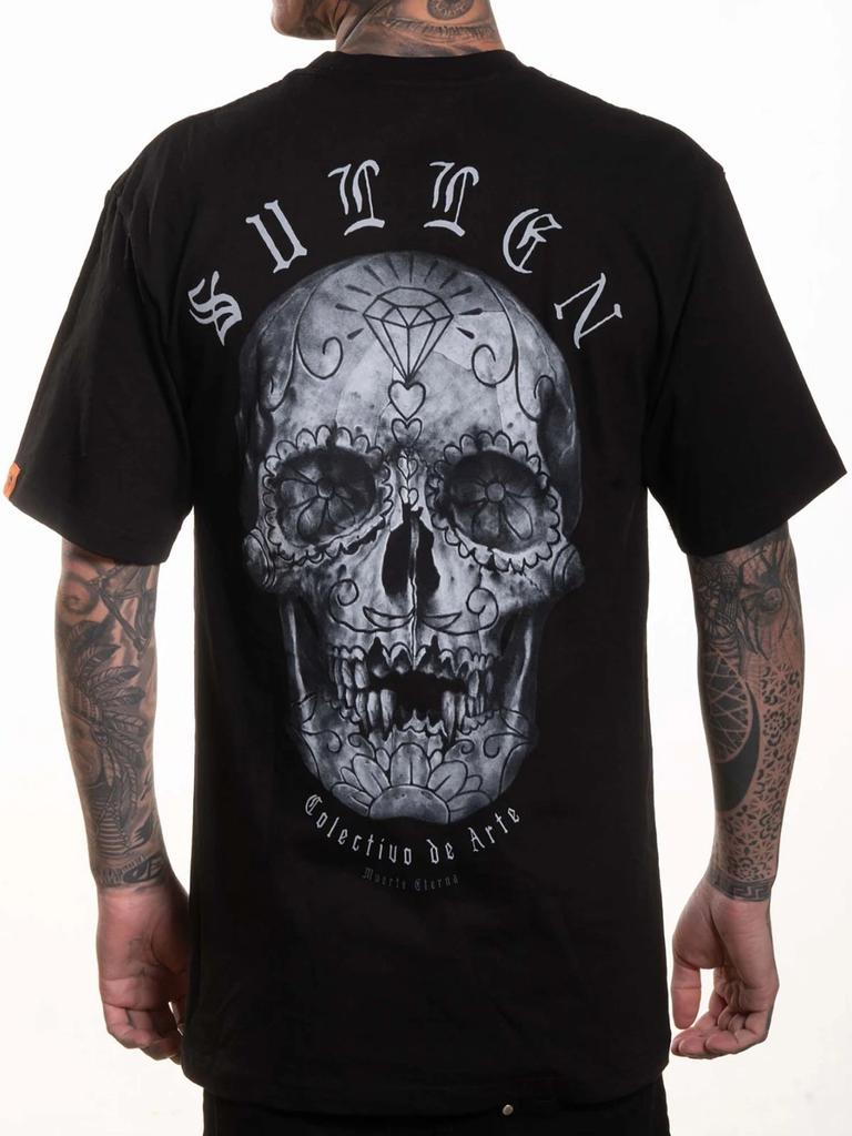 Sullen Men's Muerte Eterna Short Sleeve Standard T-shirt Tattoo Style Skull Tee