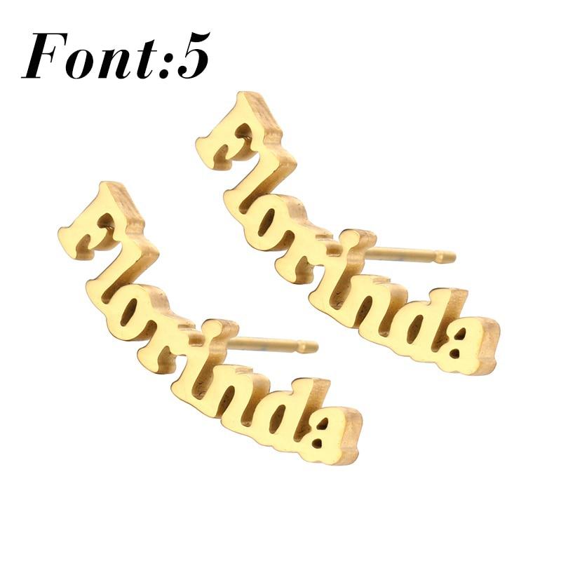 

Персонализированные серьги-гвоздики из нержавеющей стали с буквами имени для женщин, серьги-гвоздики с именами, ювелирные изделия с именами серебряный