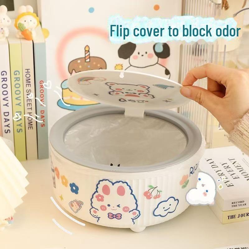 Poubelle de bureau de luxe à couvercle poussoir pour bureau, restaurant, voiture et maison