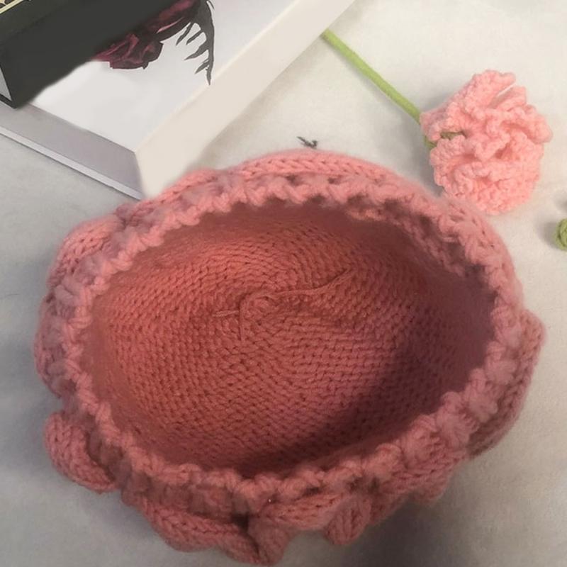 Lovely Cerebrum Beanies Hat Windproof Skull Hat Female Thick Warm Hat Outdoor Hat Cold Weather Beanies for Adult