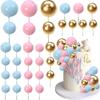32Pcs Blue Ball Cake Topper Decorations Mini Balloons Cake Topper Sticks Foam Balls Cake Picks Cake Topper Balls Cake Decor