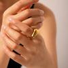 Titanium steel ring, unique exaggerated stainless steel cast ring, vacuum electroplated open ring, fade-resistant