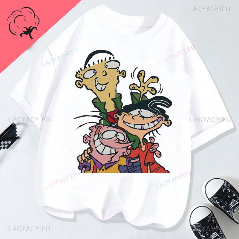 Ed Edd  Eddy Tv Show Shirt Novelty Cartoon Kawaii Cute Casual Funny Comic Printed Y2k Clothes Grahic T Shirts Cotton Unisex Top