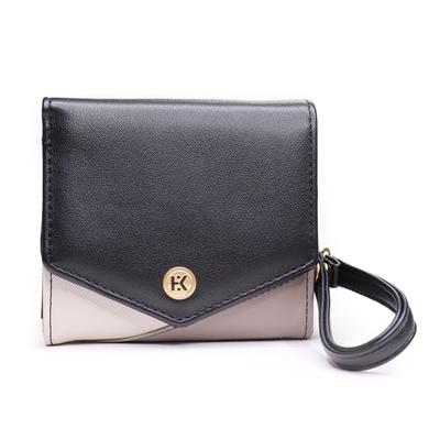 Hiroko Koshino Femme Damen-Brieftasche, Briefumschlag-Form, Einfach zu bedienen, Kompakt, mit Riemen, Grau