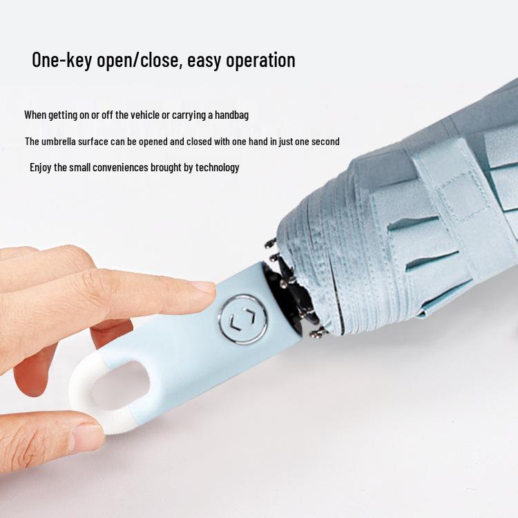 Three-Fold Automatic Donut Hook Umbrella: UV Protection, Sunshade & Rain Shield