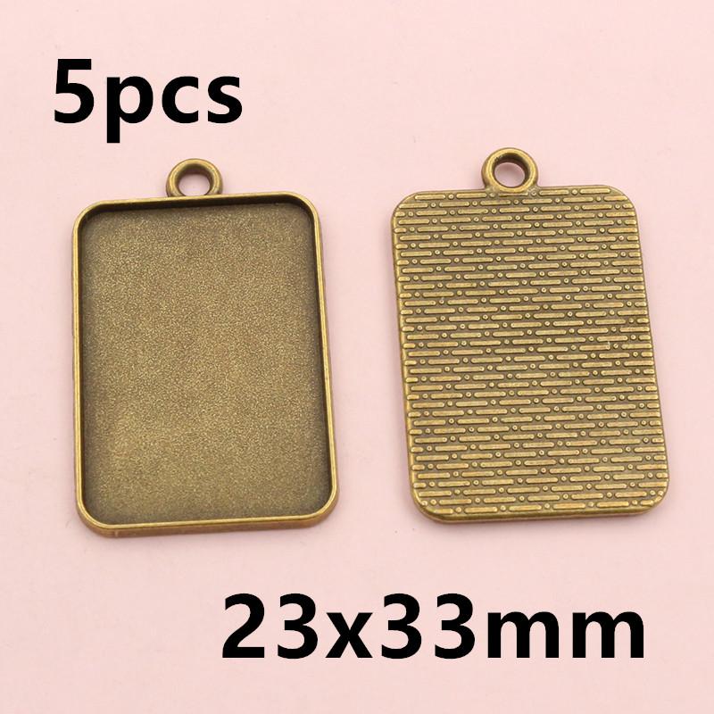 3-10pcs 18x25mm 19x38mm 25x50mm Inner Size Rectangle Pendant Cabochons Blank Base Setting Tray DIY Jewelry Making Accessories
