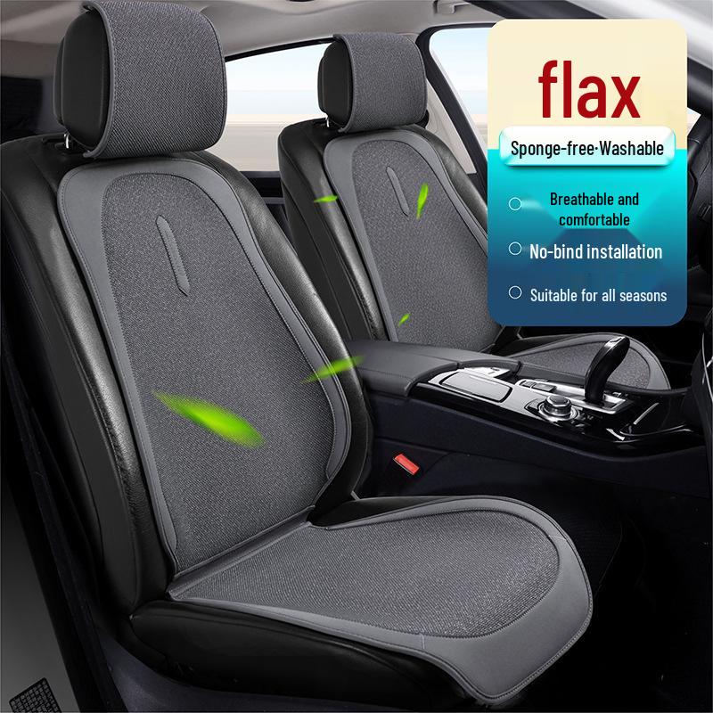 Almofada Universal para Banco de Carro em Linho Natural, Antiderrapante, Respirável, Durável, para Todos os Carros de 5 Lugares, Adequada para Todas as Estações.