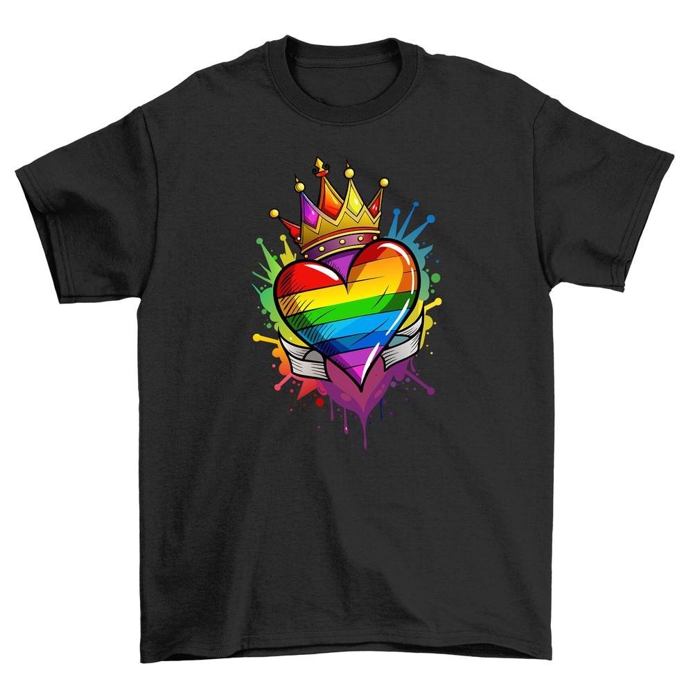 Pride_32 Heart Crown Funny T-shirt - Wear Your Royalty with Humor! 100% Cotton,