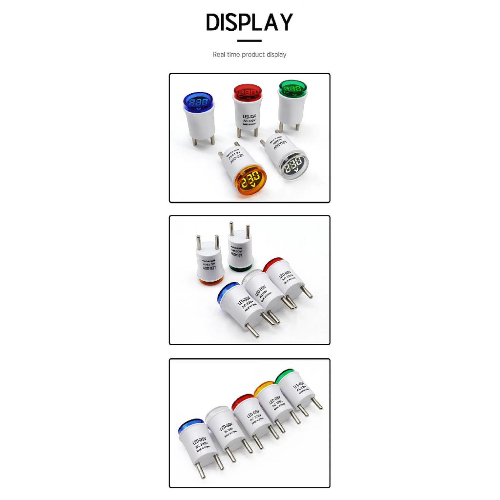 AC50-500V Voltage Meter EU Plug LED Digital Display Voltmeter Indicator Light Pilot Lamp Tester Detector