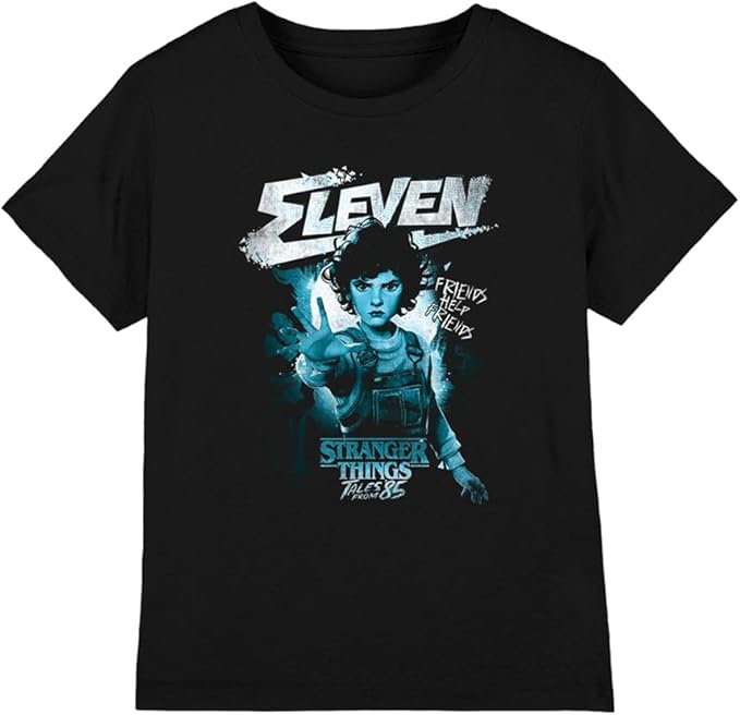 Stranger Things Tales from 85 Eleven Mono Kinder T-Shirt, Schwarz 150