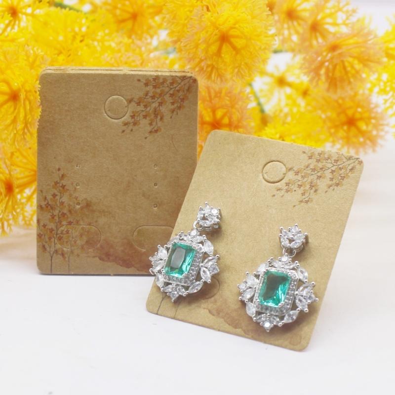 100 шт. Новая крафт-бумага для сережек 5x4 см Упаковочная карта для украшений ручной работы