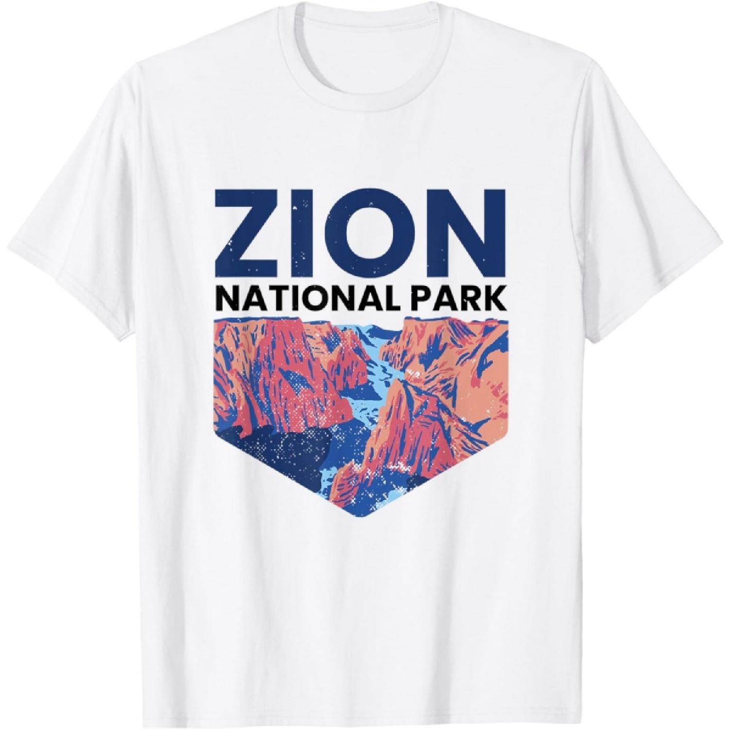 Retro Zion National Park Hiking Camper Vintage Utah Mountain T-Shirt XXXXXL белый