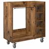 Golfschrank mit Rädern Rustikaler Holz-Look 90 x 45 x 98 cm