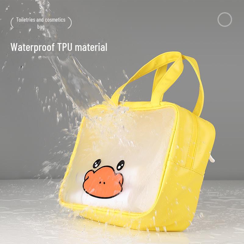 Voděodolná průhledná plážová taška z TPU s kresleným potiskem loga - roztomilé ruční úložné řešení