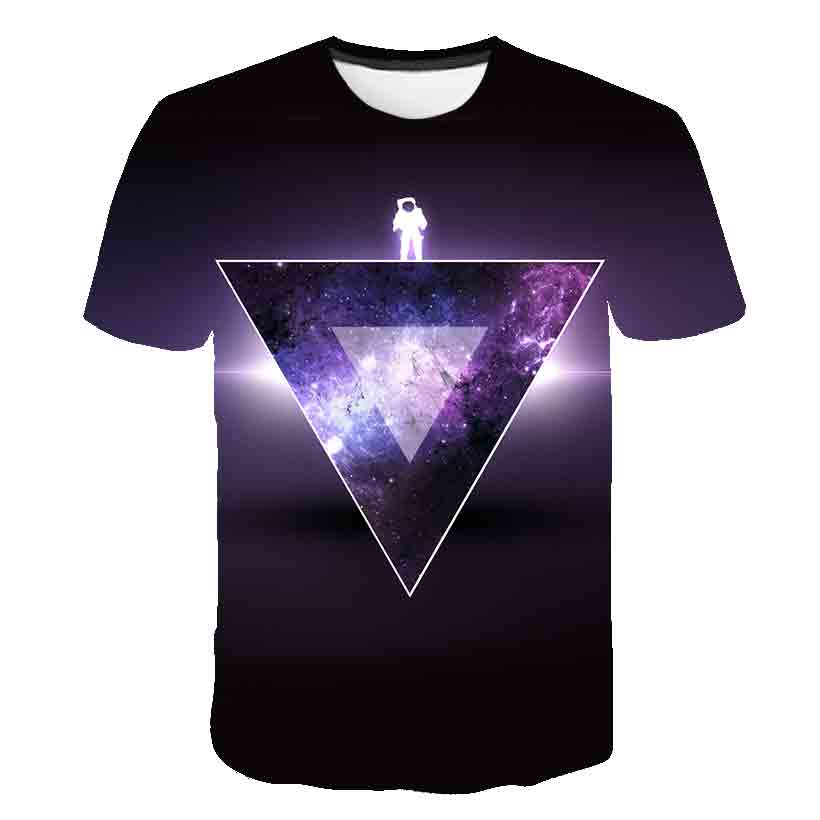 Dětský astronaut 1-14 let Tričko s 3D potiskem Kluci Dívky Trička Trička Harajuku Streetwear Letní Dětské Kreslené Anime Topy