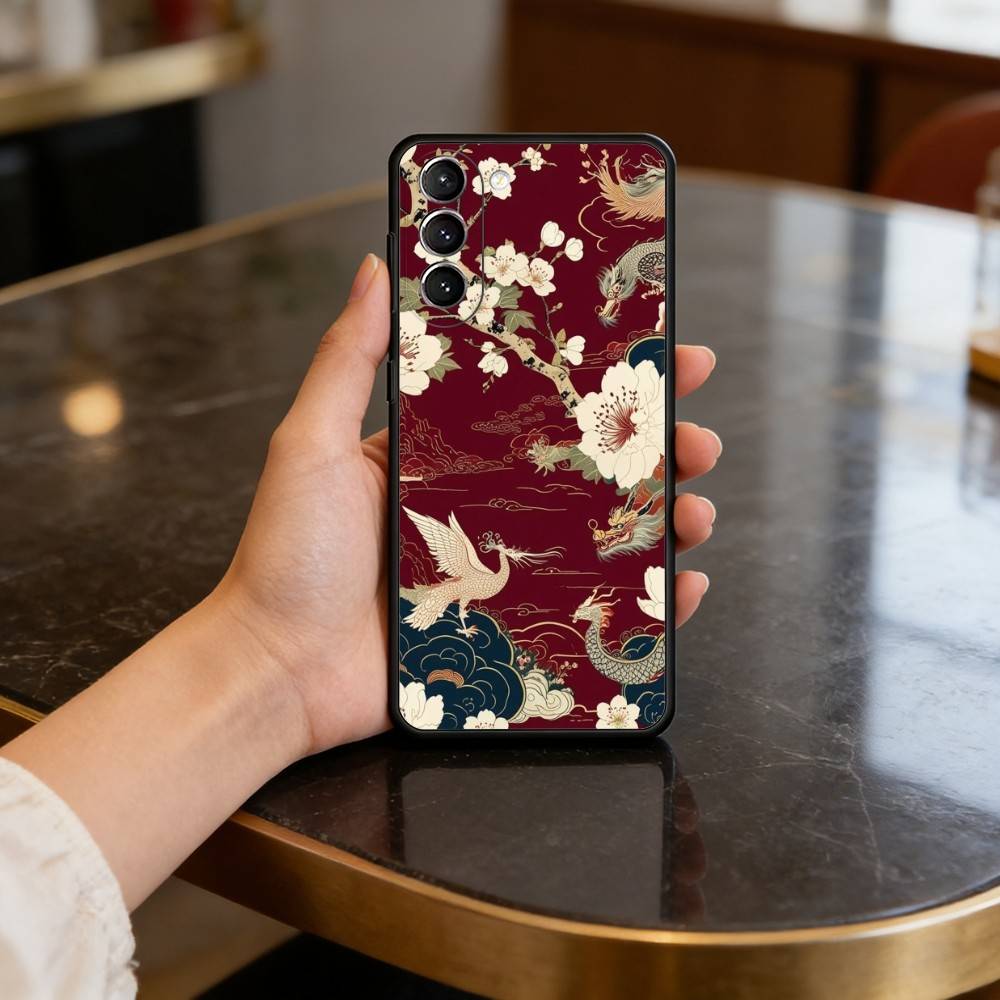 

Чехол для телефона C-китайский S-стиль A-Арт для Samsung S25,24,23,22,30,21,10,9,Ultra,Plus,Lite,FE,4,5 G Мягкий черный чехол Samsung S20ULTRA5G