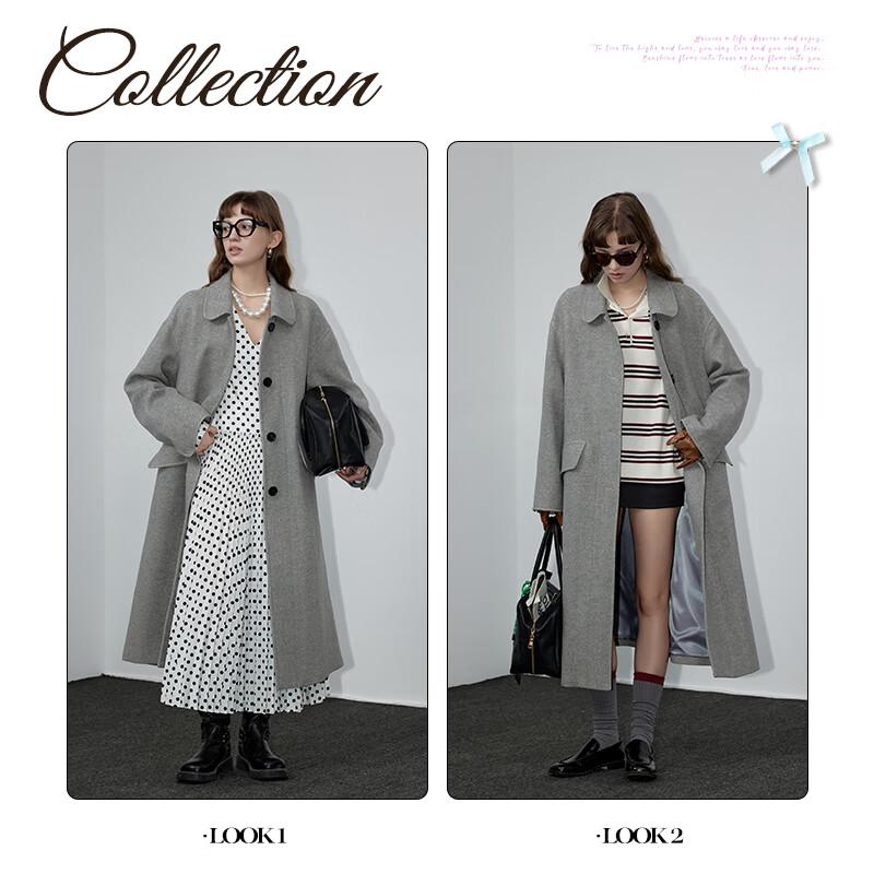 

ЗЕЛЕНЫЙ ПАЛЬТО ДЛИННОЕ ИЗ ШЕРСТЯНОЙ СМЕСИ С ОТЛОЖНЫМ ВОРОТНИКОМ В РЕТРО-СТИЛЕ L