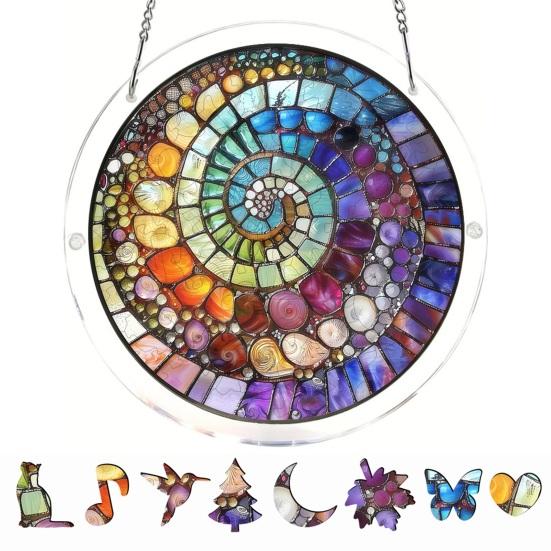 Acrylic Jigsaw Puzzle Suncatcher Kit, Stained Glass Style DIY Window Hanging Ornament for Home Decor, Gift for Women Men Mom