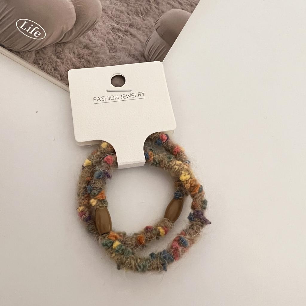 Candy Multicolored Wool Is Wound Around The Hair Band, with A Girlish Heart Hair Tie and A Female Forest-tied Hair Band