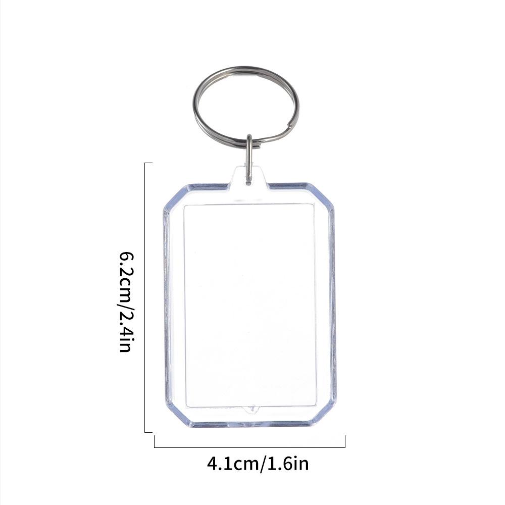5/50Pcs Transparent Photo Frame Keychain Tassels Snap-In Custom Insert Photo Acrylic Blank Keyring Clear Blank Picture Pendant
