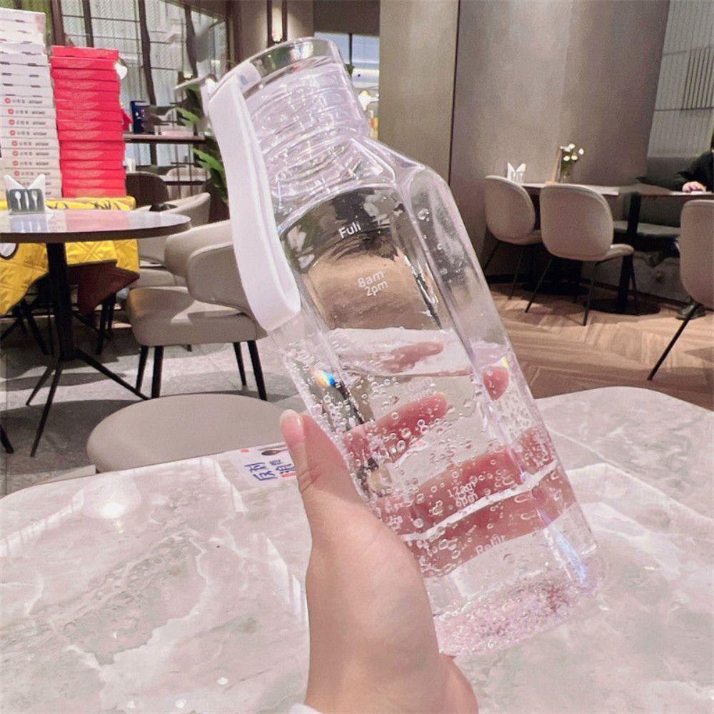 Simplicity 500ML Studentenwasserbecher Plastik Große Kapazität Sportwasserbecher Transparente Wasserflasche Outdoor-Sport