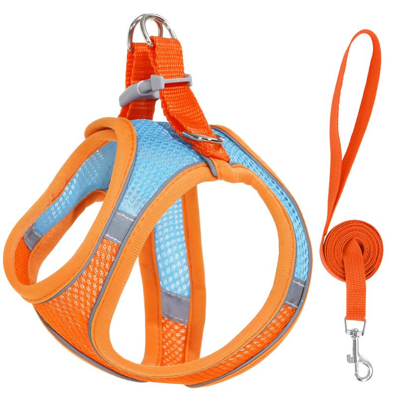 Reflective Vest-Style Pet Harness and Leash Combo