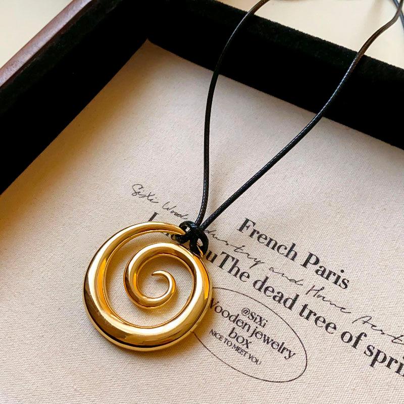 Colier cu pandantiv metalic de toamnă și iarnă, accesorii pentru pulover, lanț, en-gros