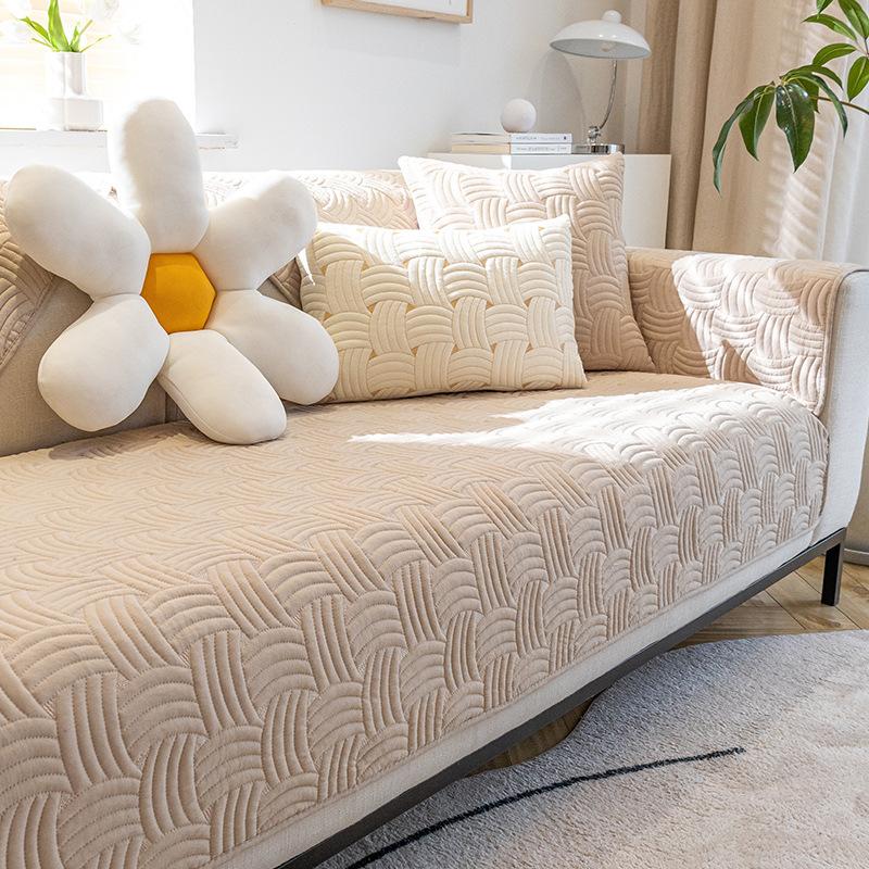 Cotton Sofa Cushion Four Seasons Universal Seat Cushions Cover Cloth Simple Modern Non-Slip Seat Cushion Fabric 100% Cotton Sofa Cover Cover