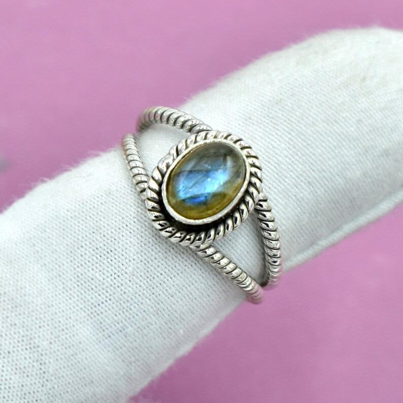 Natural Labradorite Gemstone Ring, Designer Ring, Gift For Her, Boho Ring, 925 Sterling Silver Ring, Fashion Jewelry